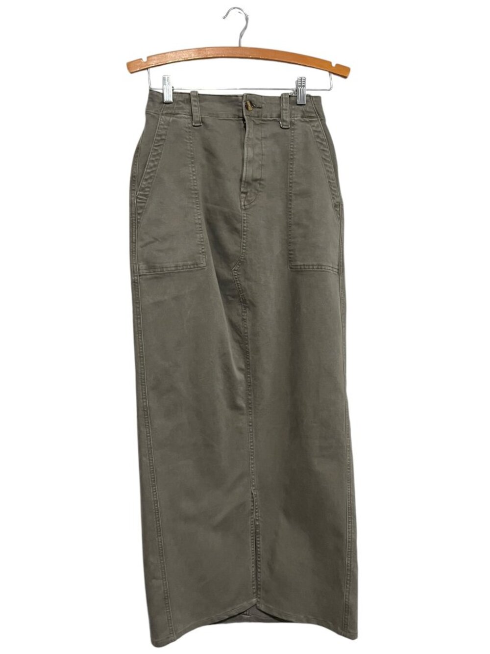 Favorite Daughter The Sadie Utility Maxi Skirt in Kalamata Green Size 27